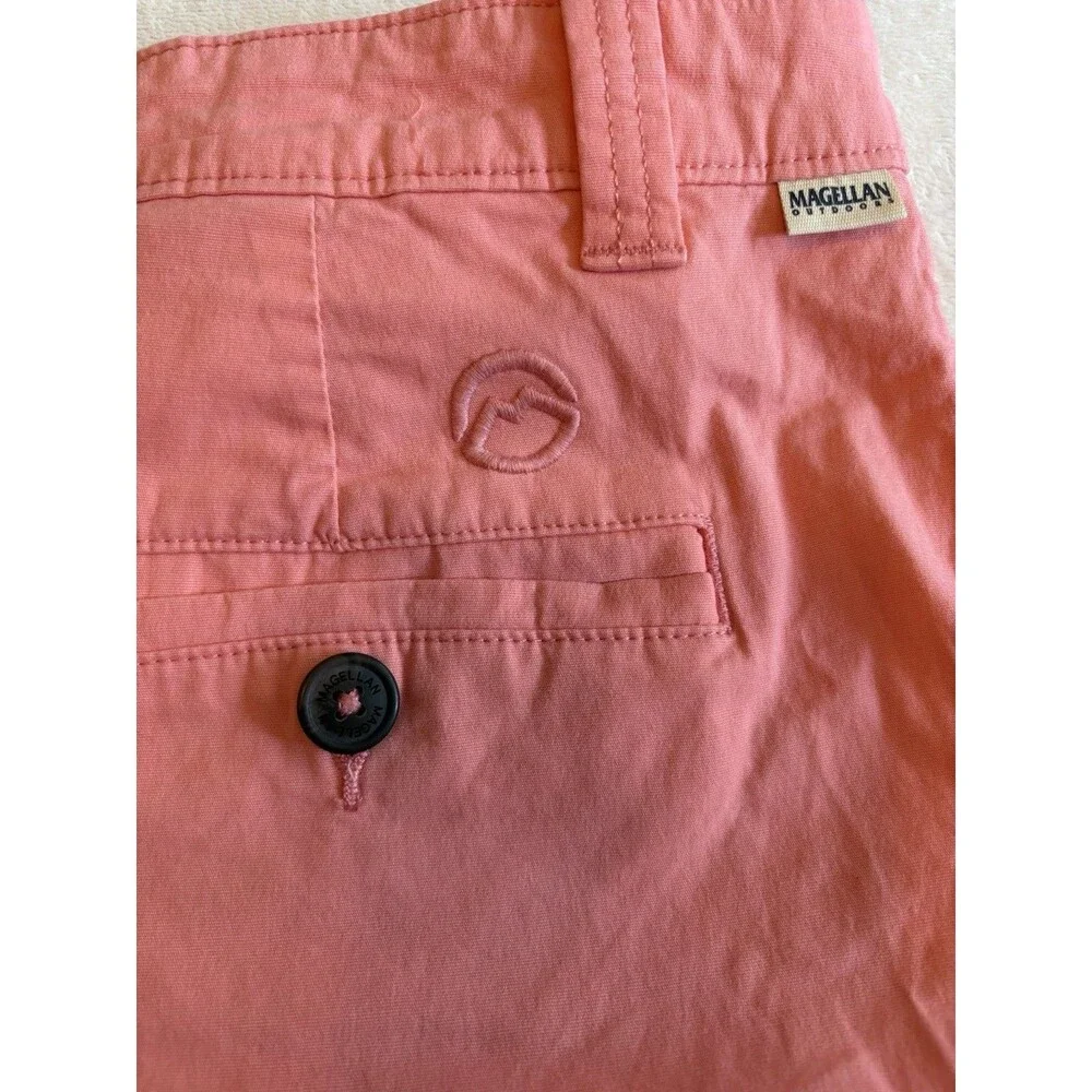 Magellan Outdoors Men’s 30W Coral Chino Shorts Cotton Stretch Casual Flat Front